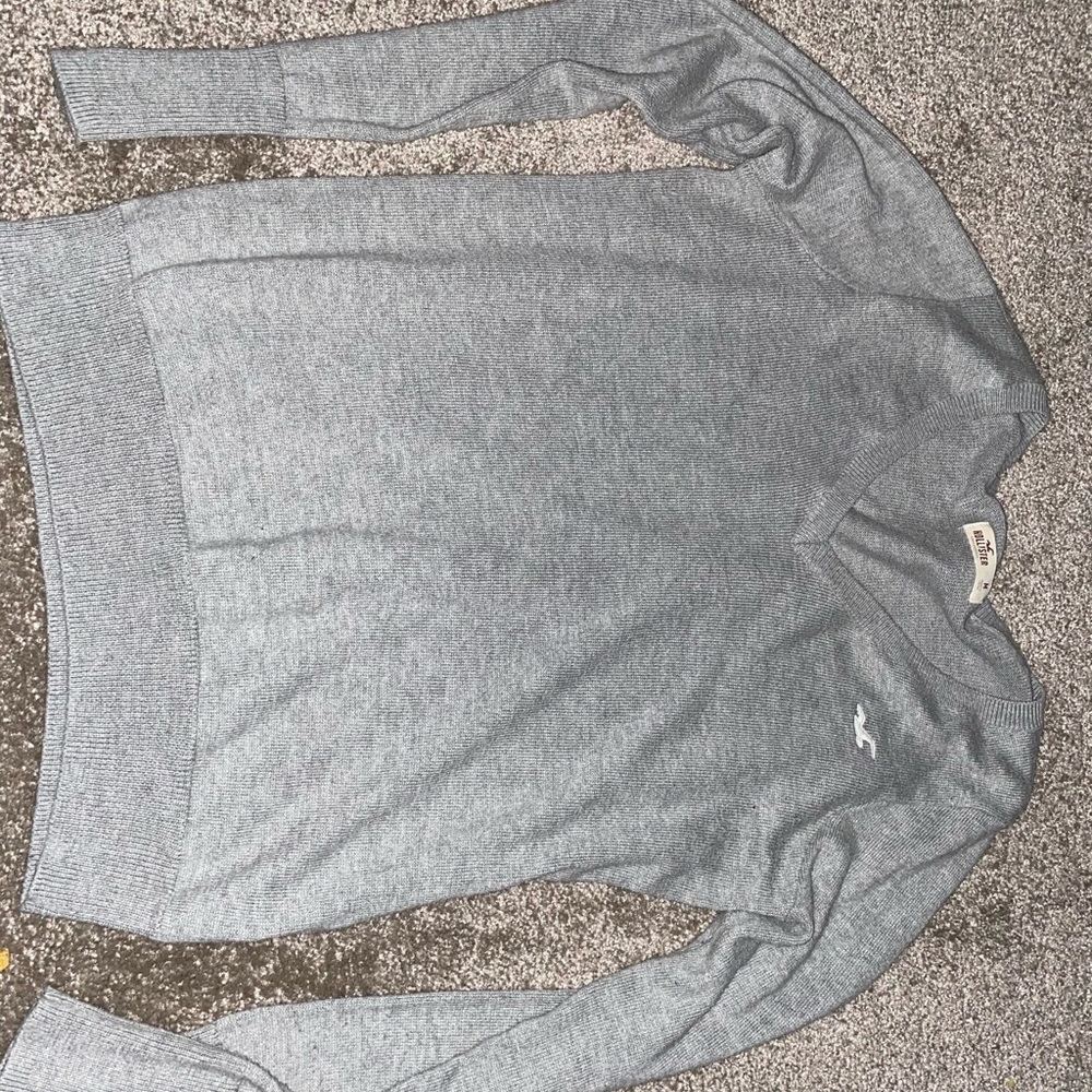 Hollister Sweater in Grey with White Logo